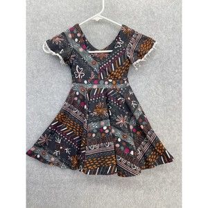 Kim Henrie Scatter Sunshine Girls Youth Dress Fit & Flare Short Sleeve Size 2/3